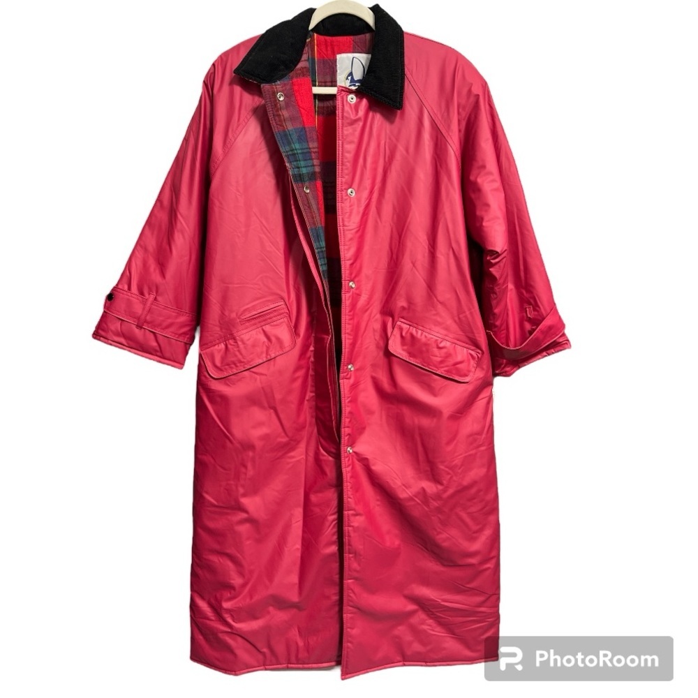 Women’s Vintage Pink Rain Trenchcoat With Flannel Lining Size: Large